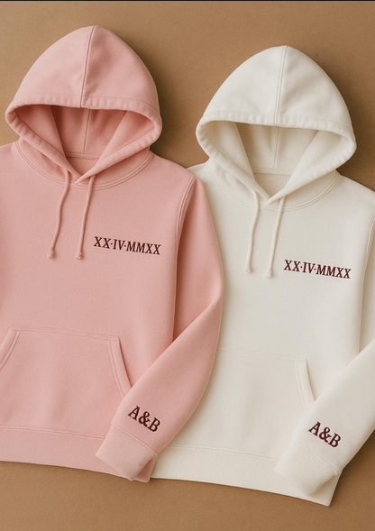 Custom Embroidered Roman Numeral Hoodie