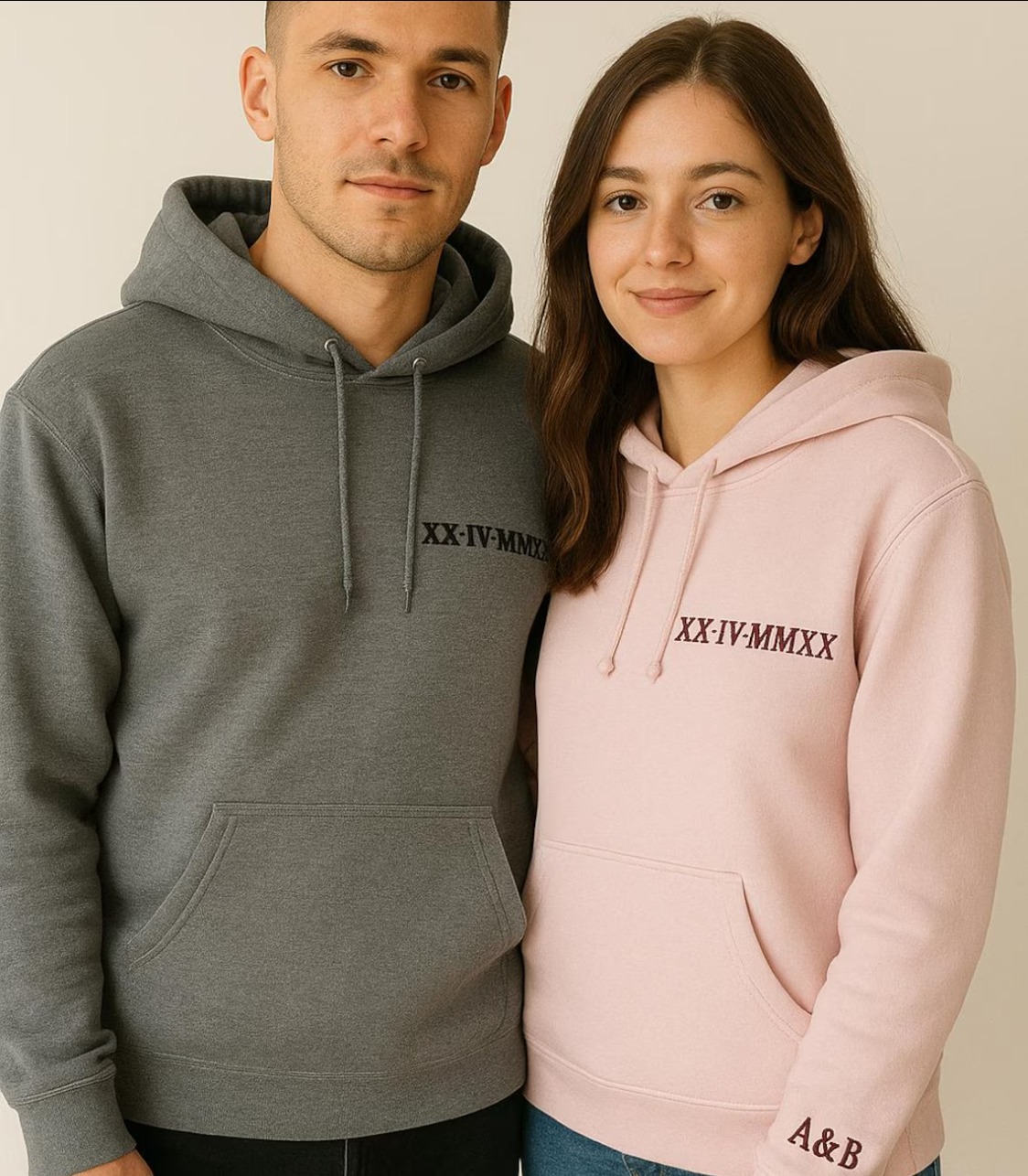 Custom Embroidered Roman Numeral Hoodie