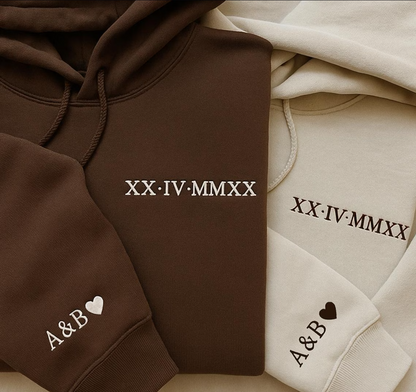 Custom Embroidered Roman Numeral Hoodie