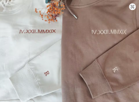 Custom Embroidered Roman Numeral Hoodie
